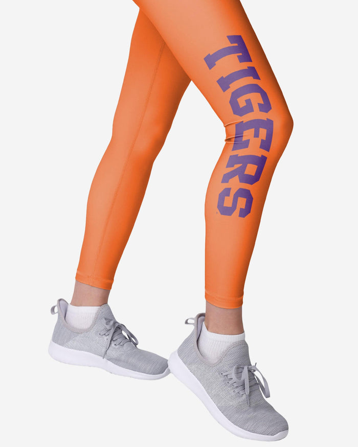 Auburn Tigers NCAA Womens Solid Big Wordmark Leggings