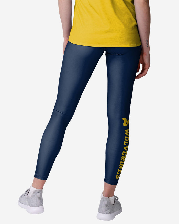 Michigan Wolverines Womens Solid Wordmark Legging FOCO - FOCO.com