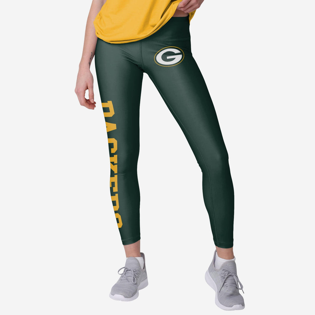 Green Bay Packers Womens Solid Big Wordmark Legging FOCO S - FOCO.com