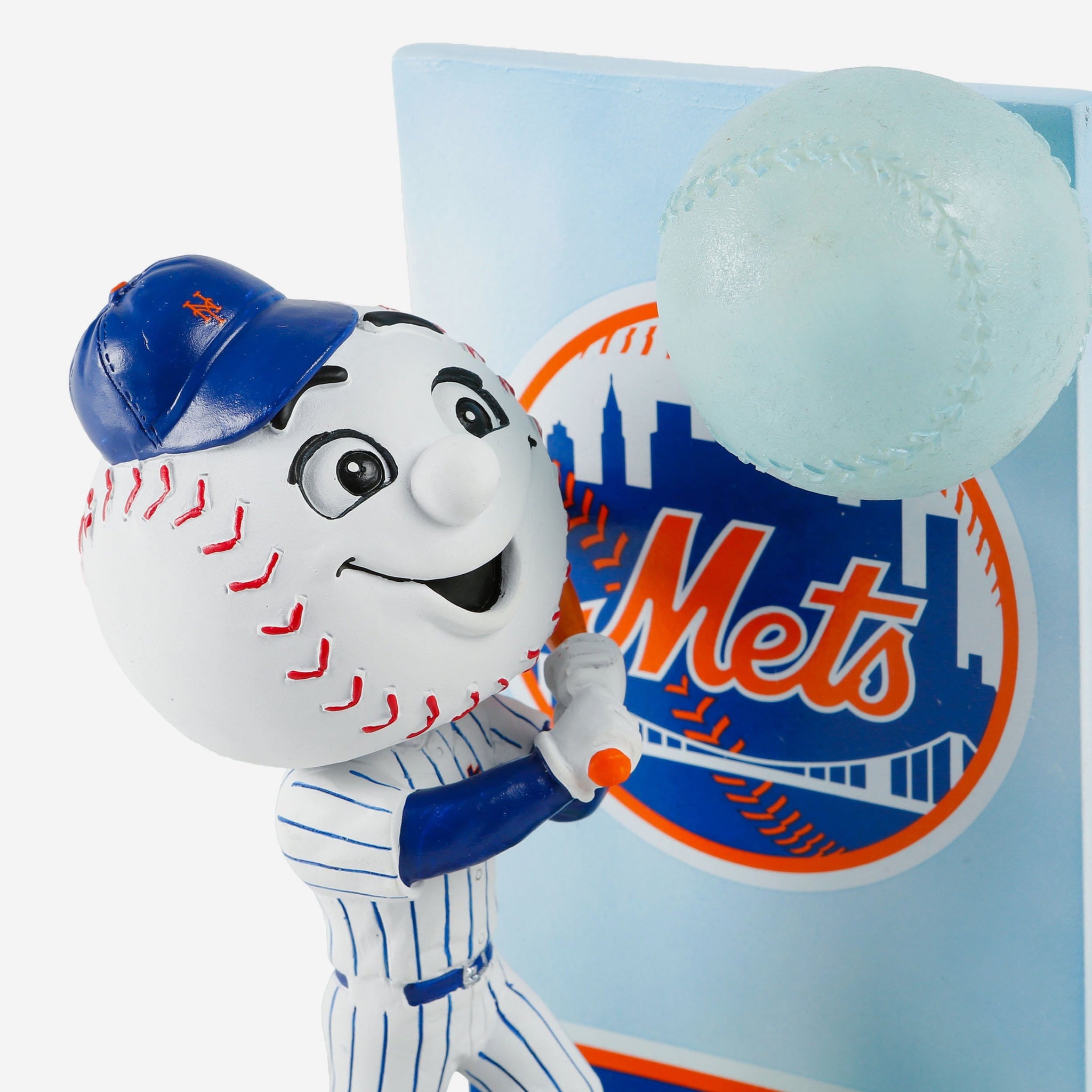 Mr Met & Mrs Met New York Mets Trumpet Mini Mascot Bobblehead Scene FOCO