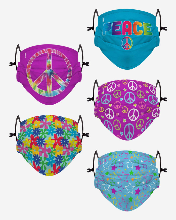 Peace Pack Youth Adjustable 5 Pack Face Cover FOCO - FOCO.com