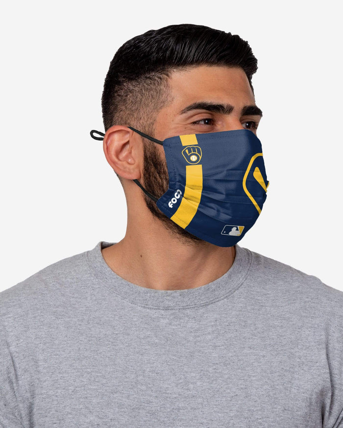 Milwaukee Brewers On-Field Adjustable Navy Face Cover FOCO - FOCO.com