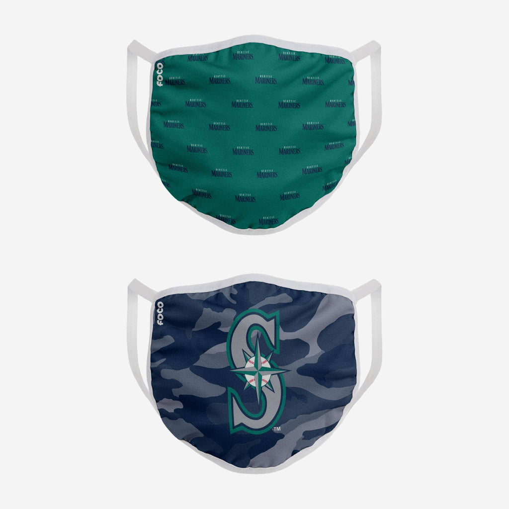 Seattle Mariners Clutch 2 Pack Face Cover FOCO - FOCO.com