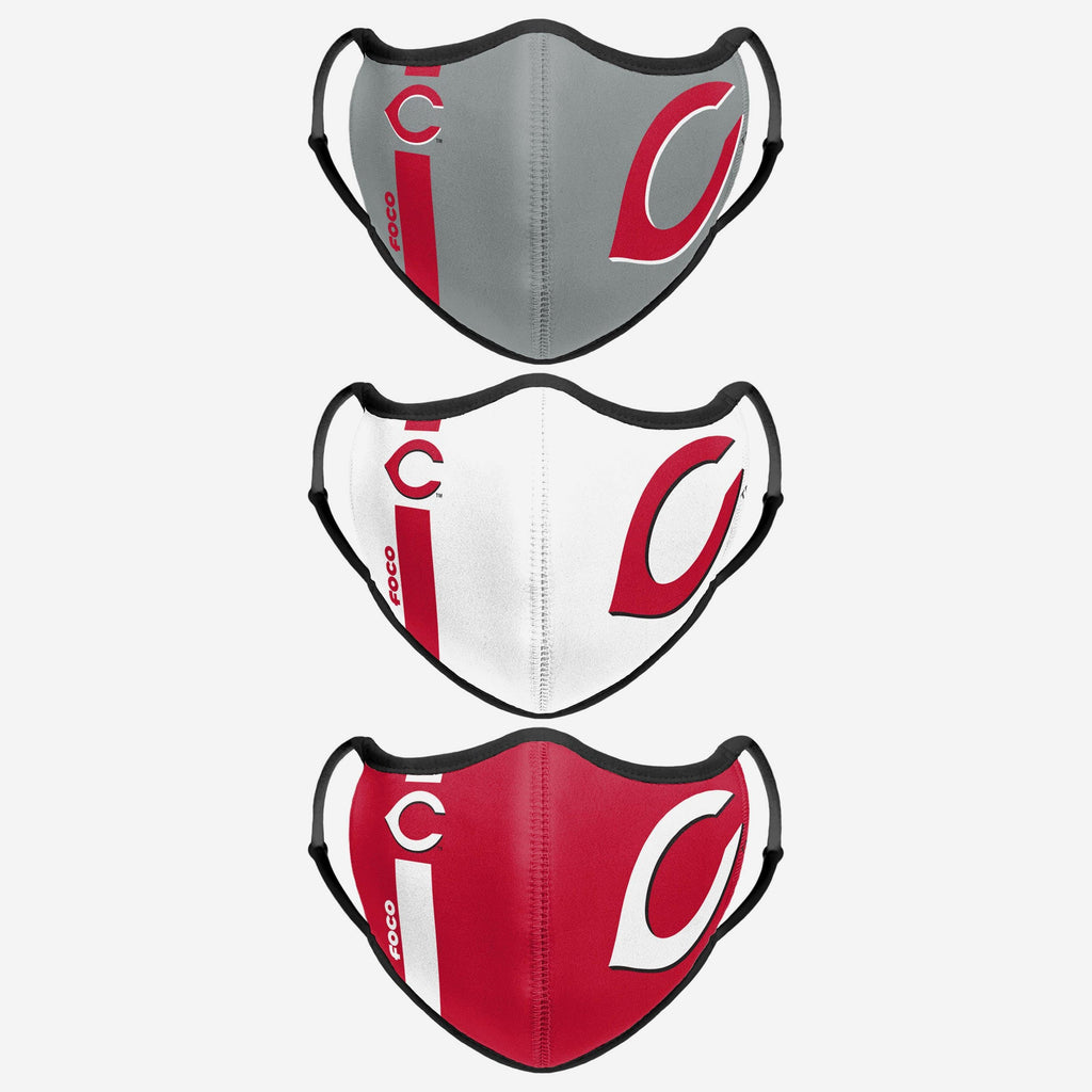 Cincinnati Reds Sport 3 Pack Face Cover FOCO - FOCO.com