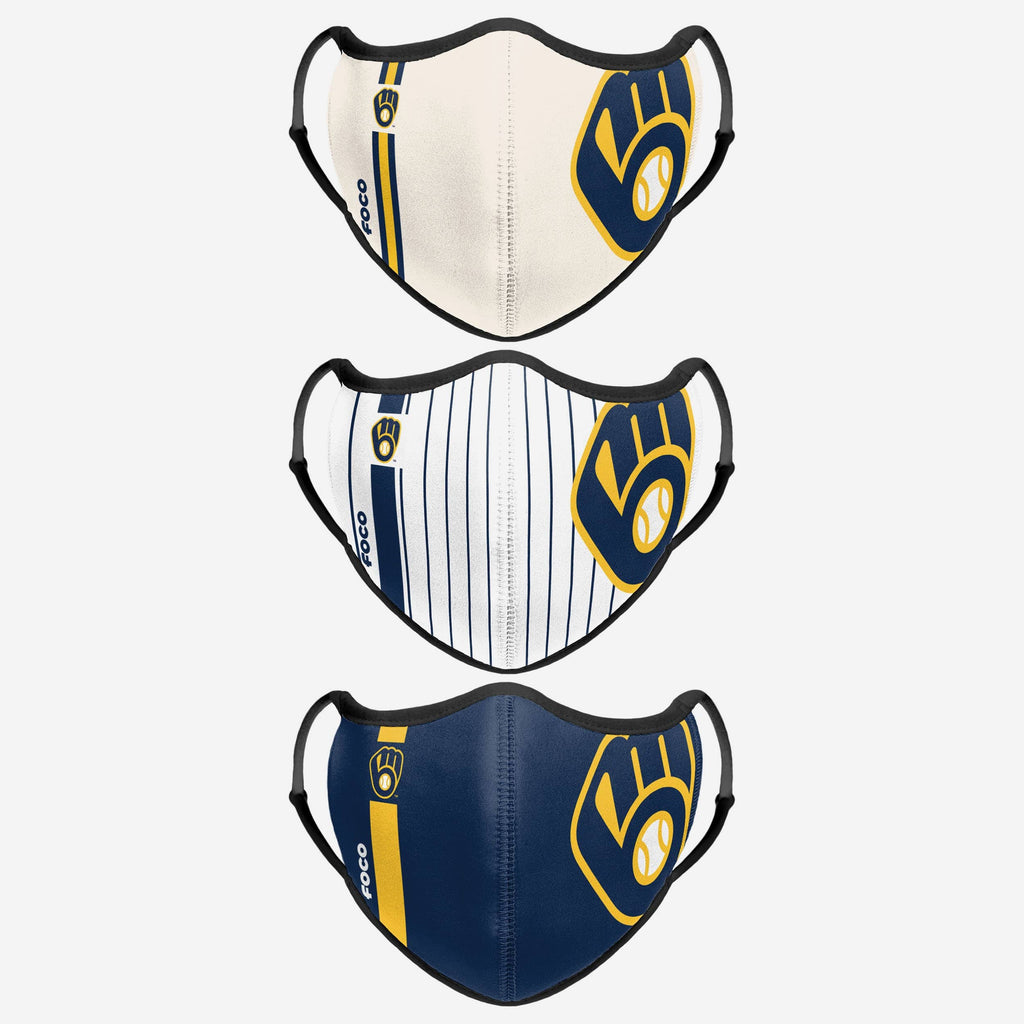 Milwaukee Brewers Sport 3 Pack Face Cover FOCO - FOCO.com