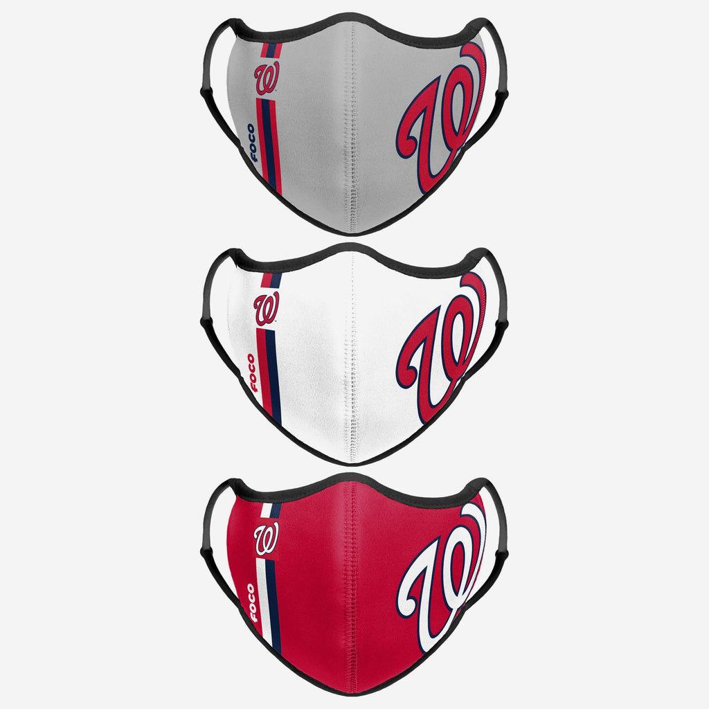 Washington Nationals Sport 3 Pack Face Cover FOCO - FOCO.com