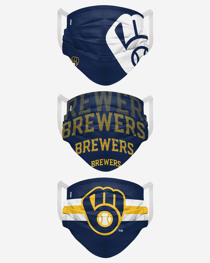 Milwaukee Brewers Matchday 3 Pack Face Cover FOCO - FOCO.com