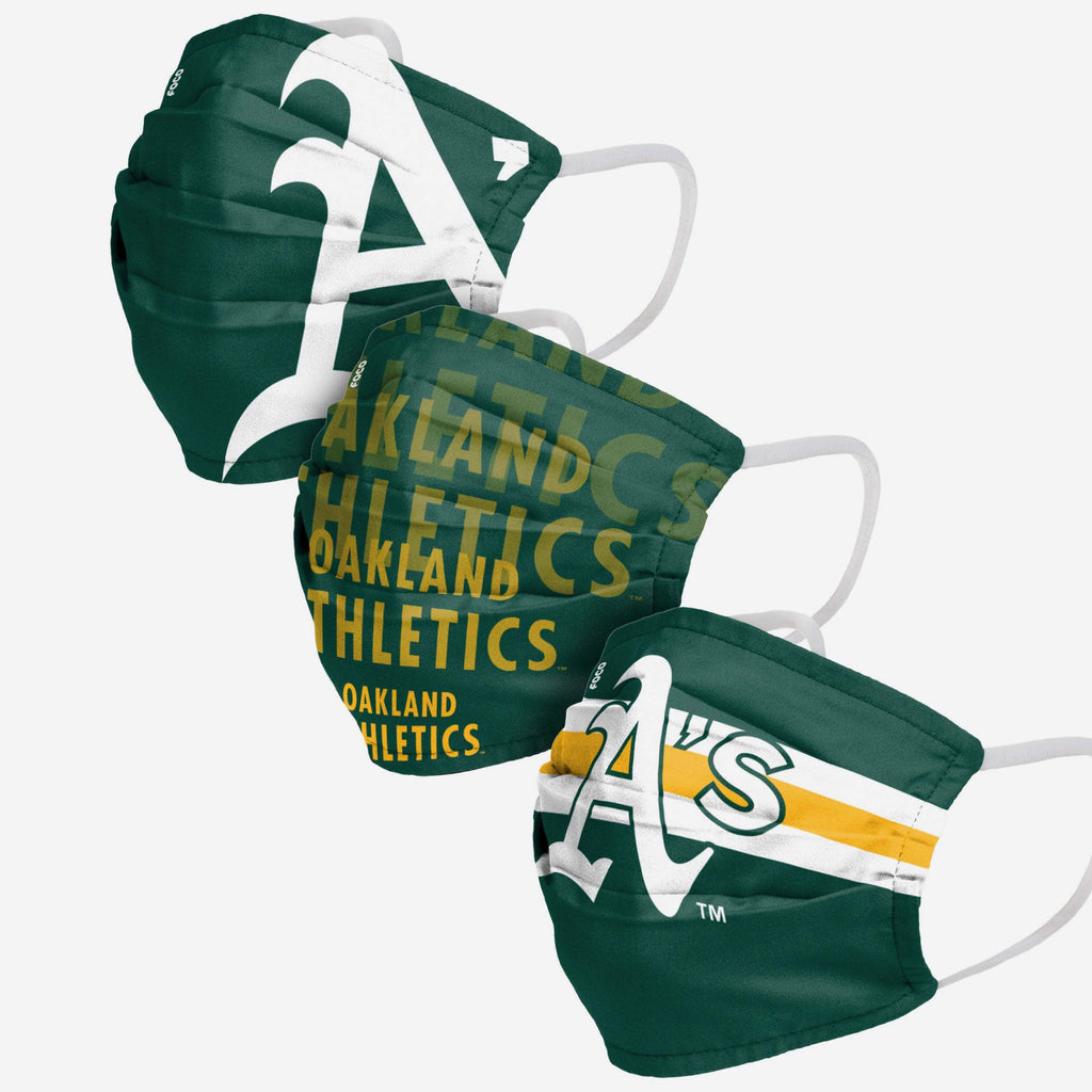 Oakland Athletics Matchday 3 Pack Face Cover FOCO - FOCO.com