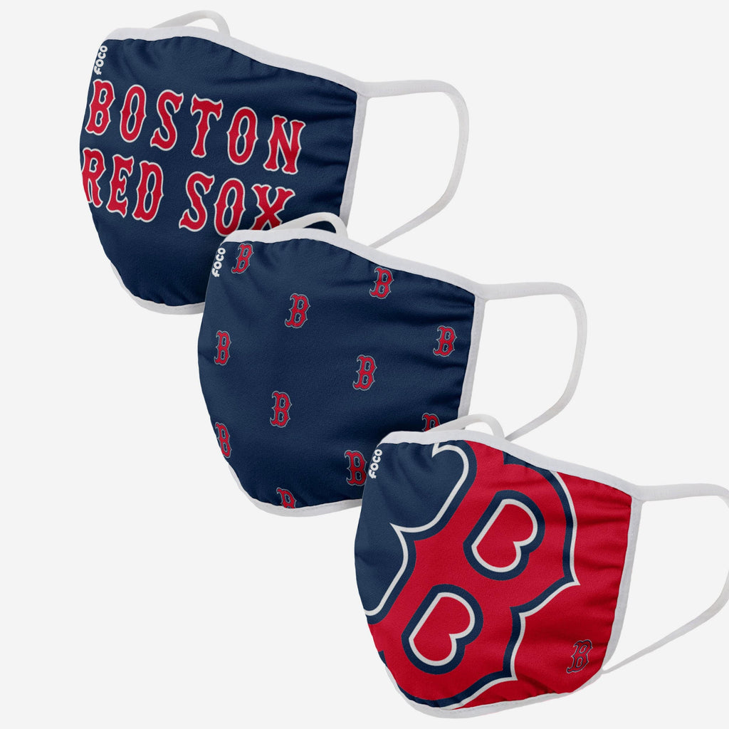 Boston Red Sox 3 Pack Face Cover FOCO Adult - FOCO.com