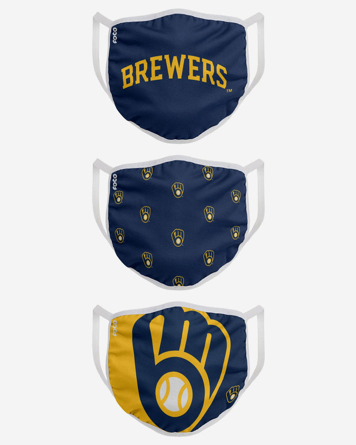 Milwaukee Brewers 3 Pack Face Cover FOCO - FOCO.com