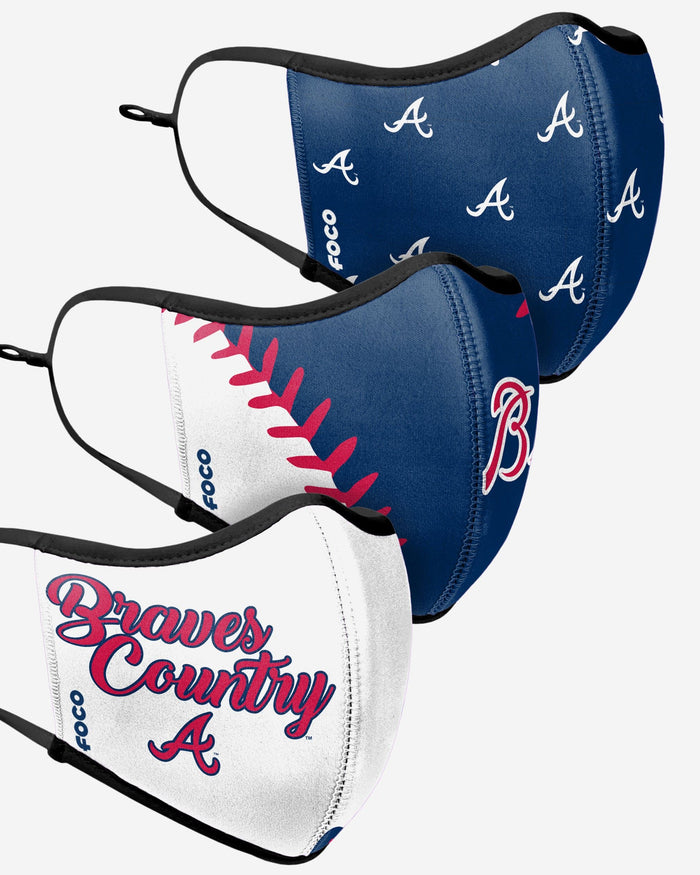 Atlanta Braves Thematic Sport 3 Pack Face Cover FOCO - FOCO.com