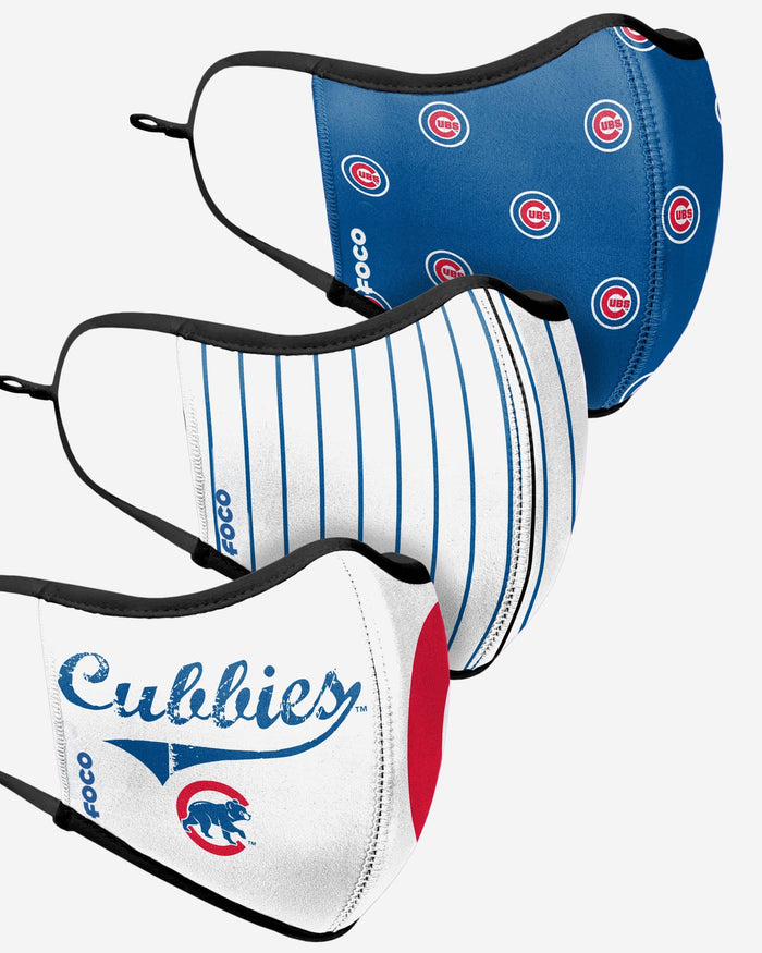 Chicago Cubs Thematic Sport 3 Pack Face Cover FOCO - FOCO.com