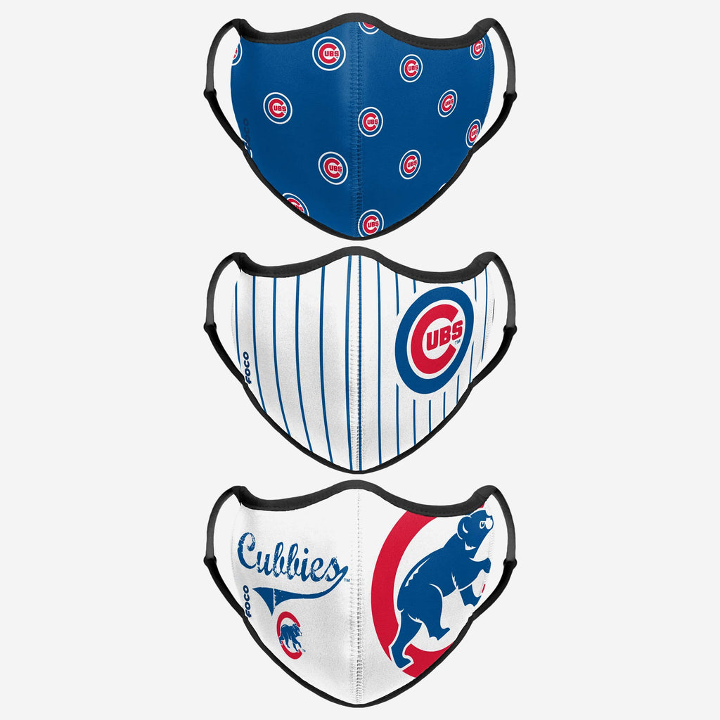 Chicago Cubs Thematic Sport 3 Pack Face Cover FOCO - FOCO.com