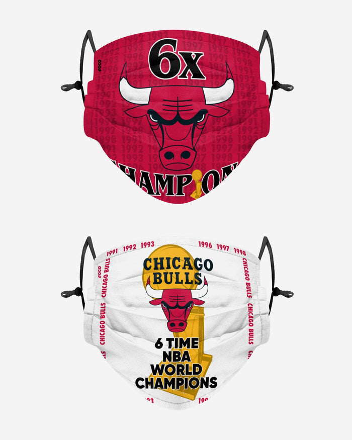 Chicago Bulls Thematic Champions Adjustable 2 Pack Face Cover FOCO - FOCO.com