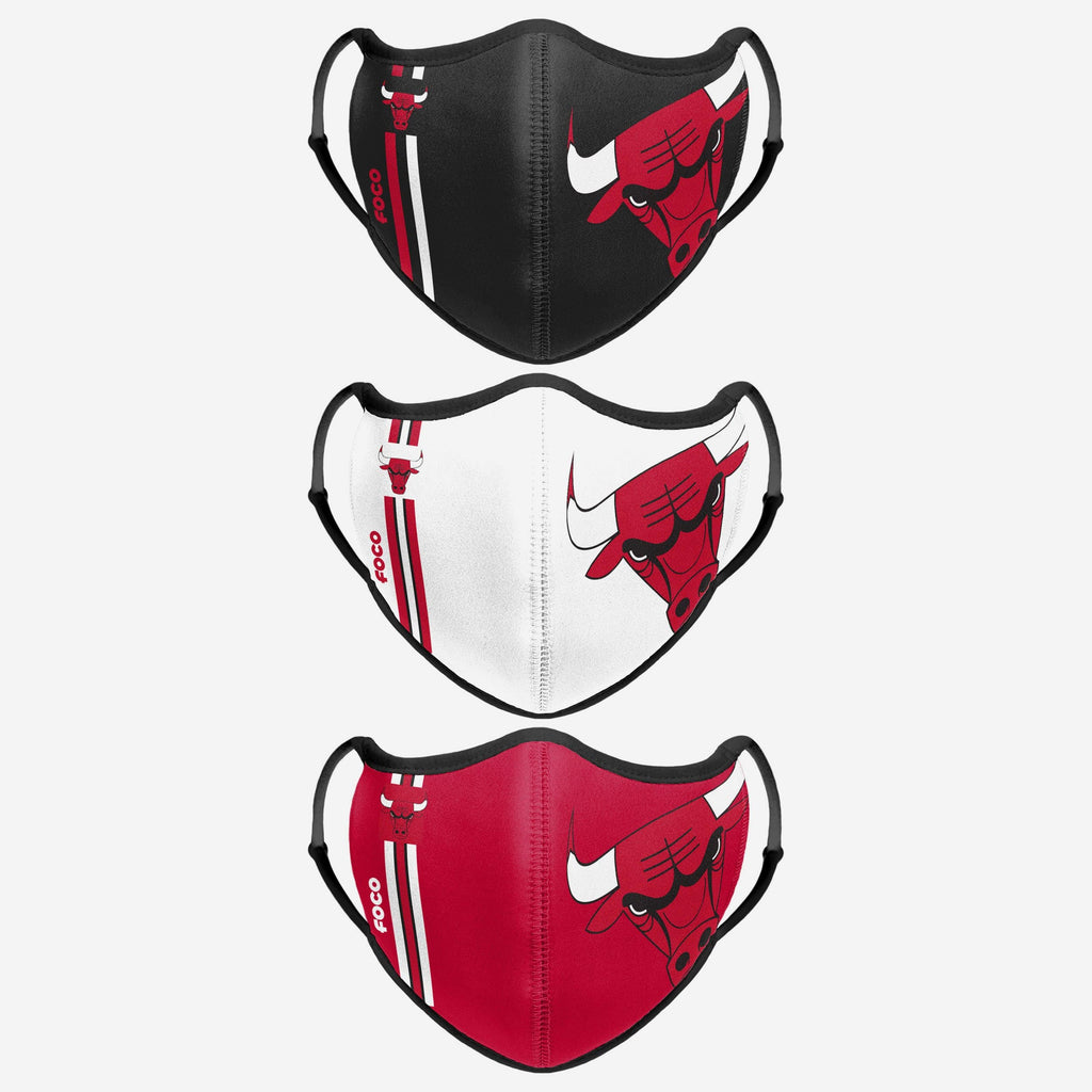 Chicago Bulls Sport 3 Pack Face Cover FOCO - FOCO.com