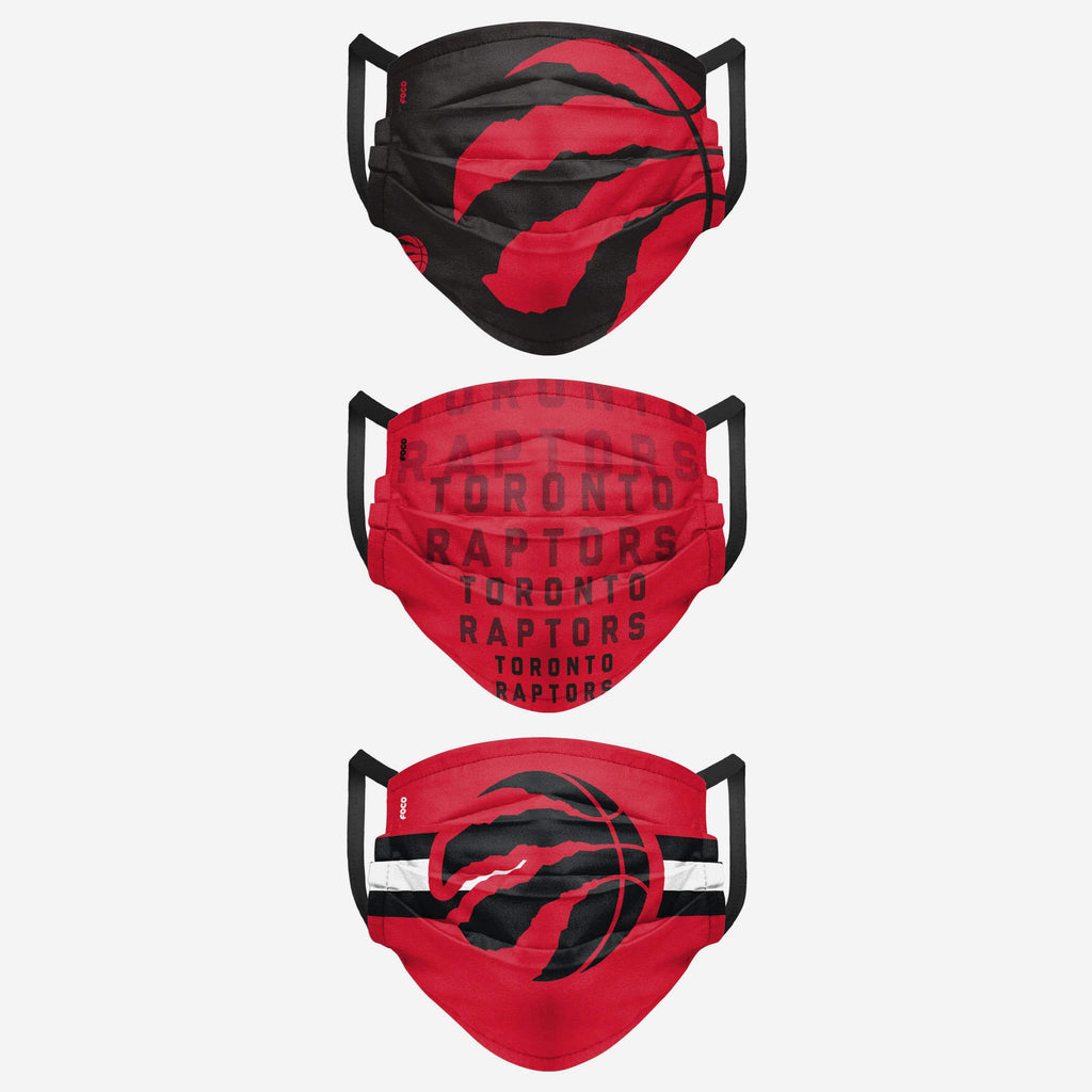 Toronto Raptors Matchday 3 Pack Face Cover FOCO