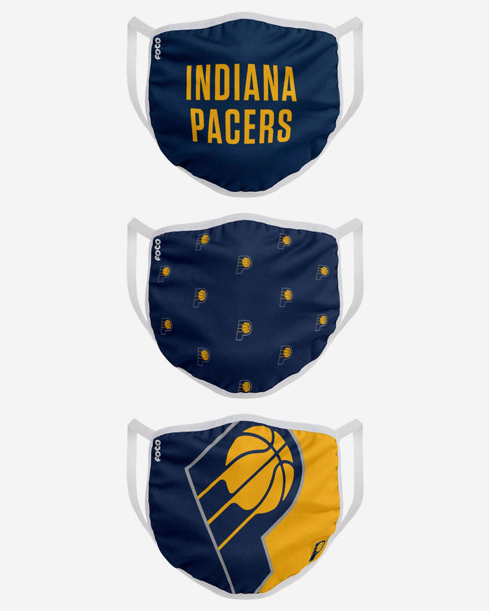 Indiana Pacers 3 Pack Face Cover FOCO - FOCO.com