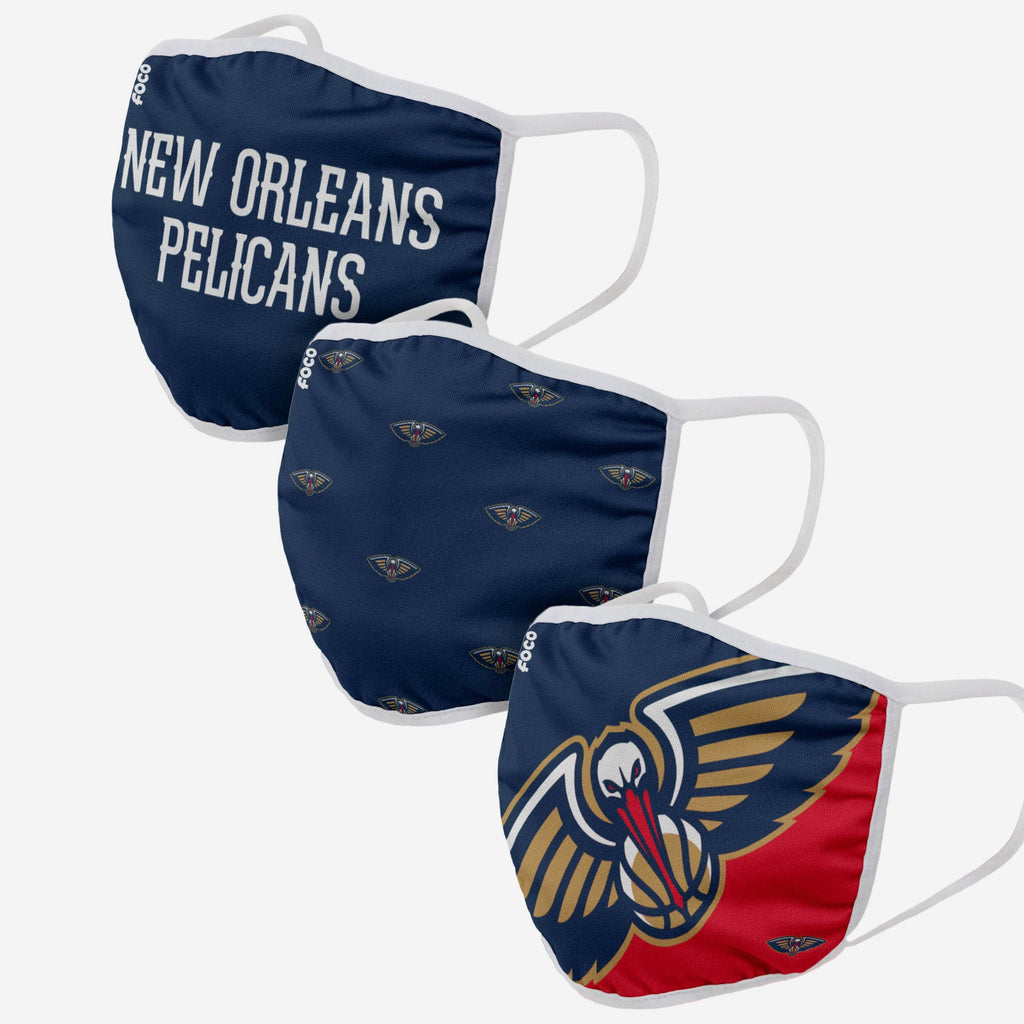 New Orleans Pelicans 3 Pack Face Cover FOCO Adult - FOCO.com