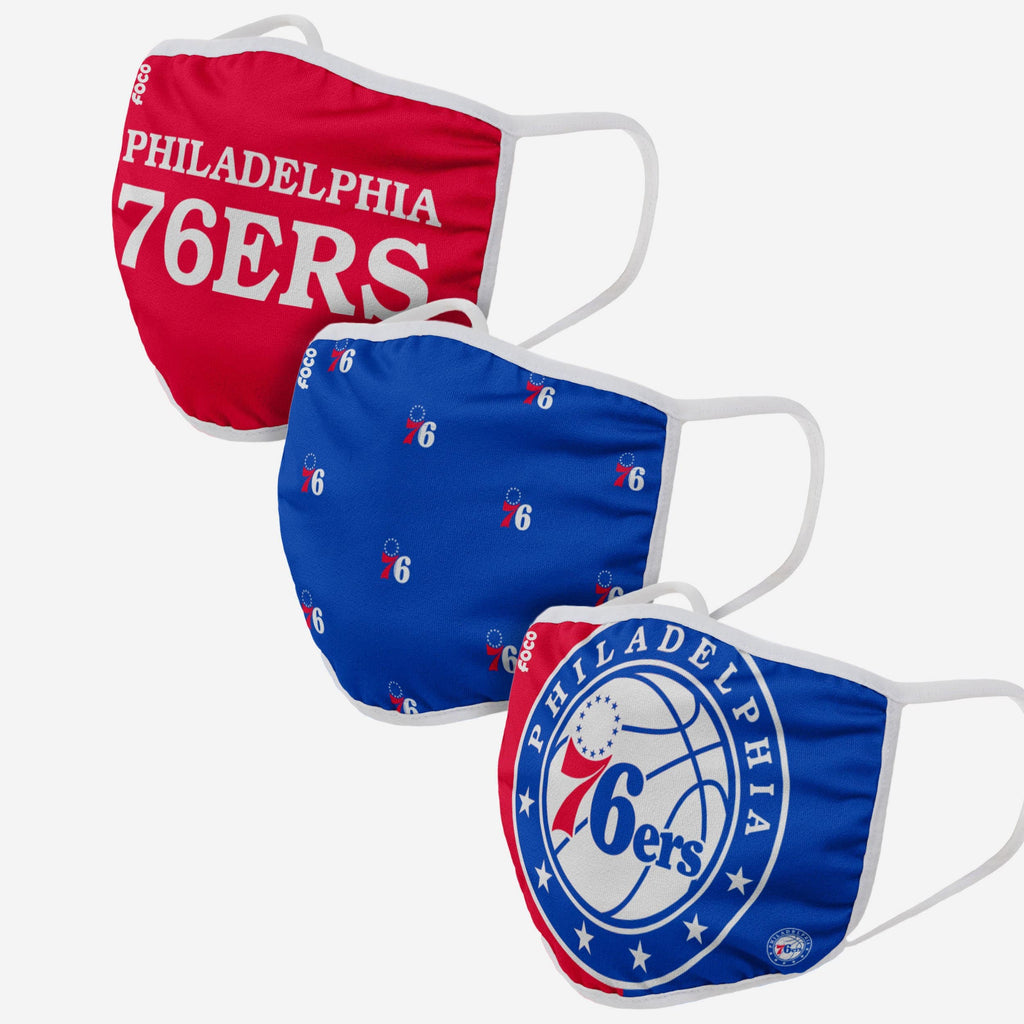 Philadelphia 76ers 3 Pack Face Cover FOCO Adult - FOCO.com