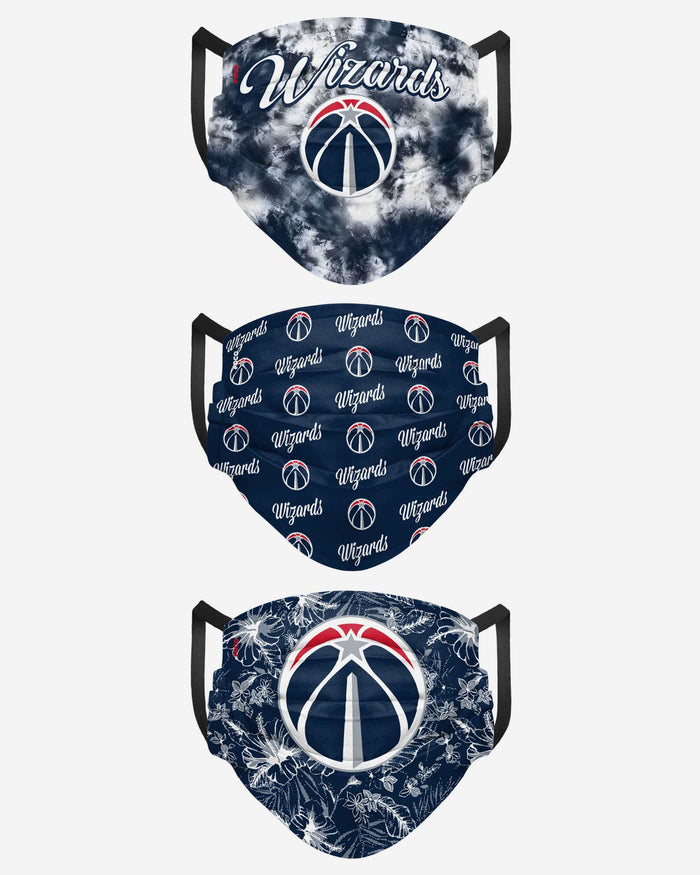 Washington Wizards Womens Matchday 3 Pack Face Cover FOCO - FOCO.com