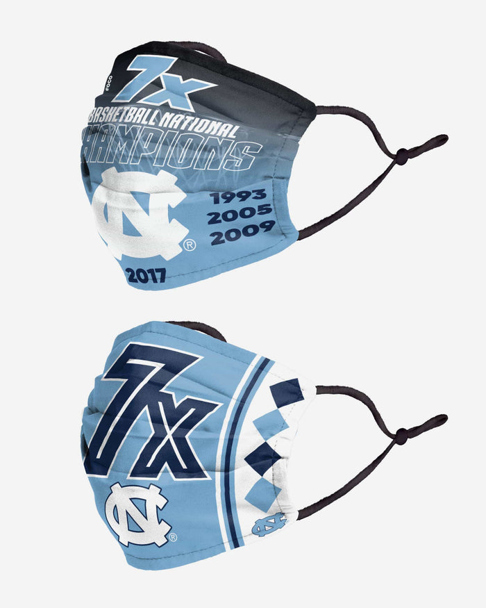 North Carolina Tar Heels Thematic Champions Adjustable 2 Pack Face Cover FOCO - FOCO.com