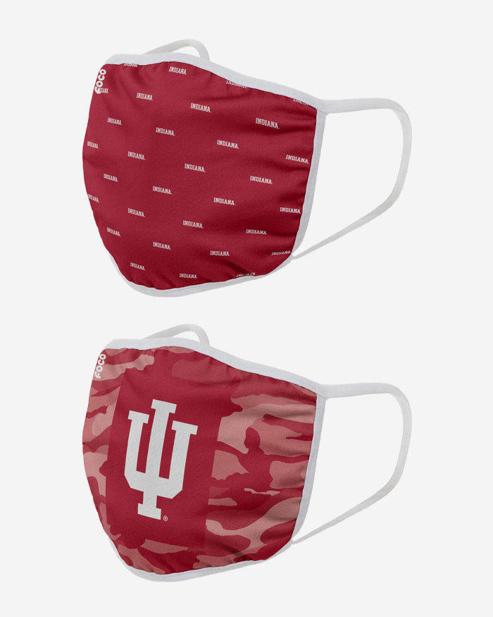 Indiana Hoosiers Clutch 2 Pack Face Cover FOCO - FOCO.com