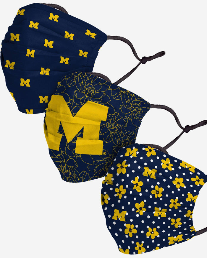 Michigan Wolverines Gameday Gardener 3 Pack Face Cover FOCO - FOCO.com