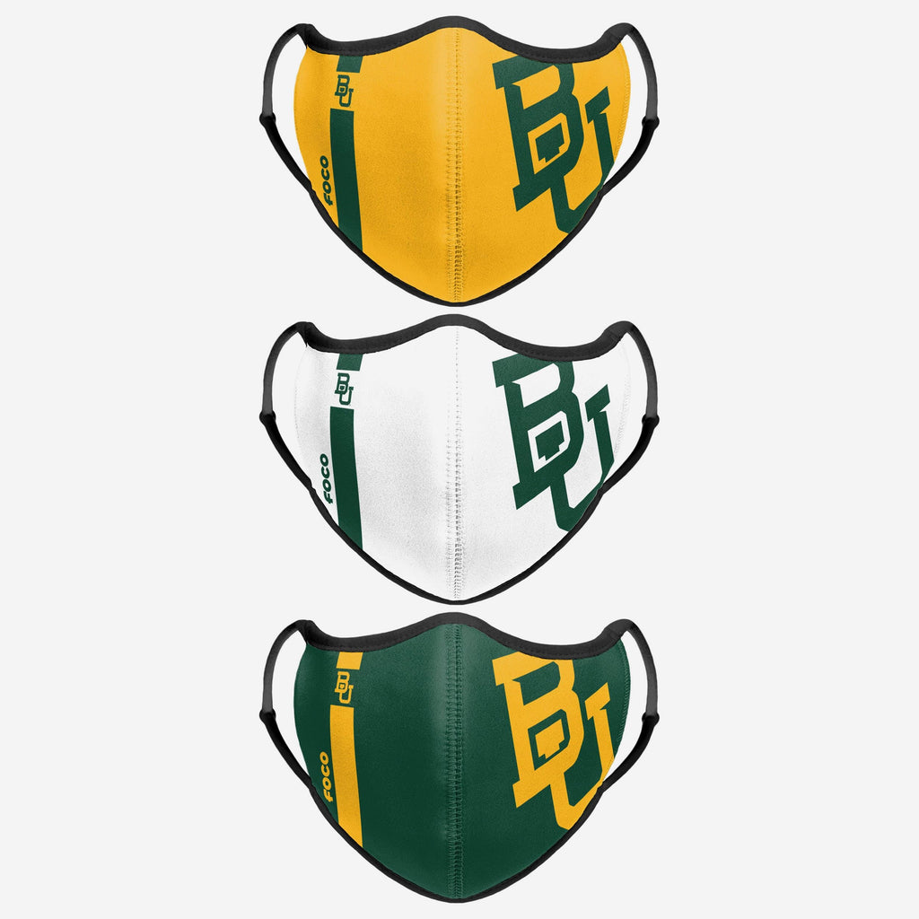 Baylor Bears Sport 3 Pack Face Cover FOCO - FOCO.com