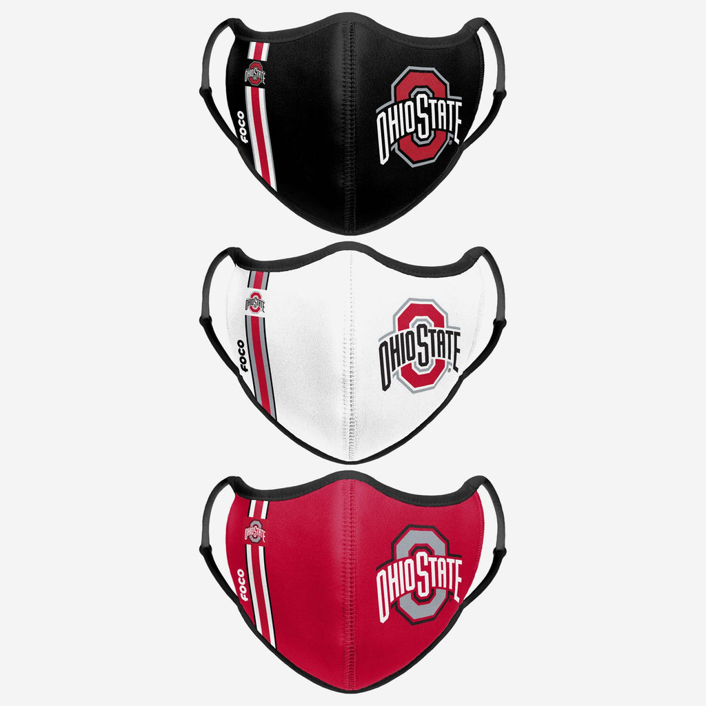 Ohio State Buckeyes Sport 3 Pack Face Cover FOCO - FOCO.com