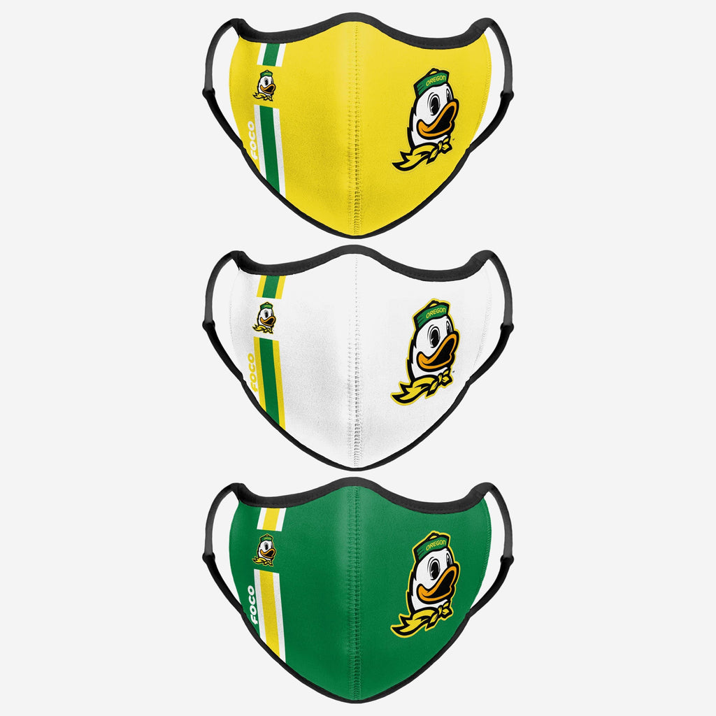 Oregon Ducks Sport 3 Pack Face Cover FOCO - FOCO.com