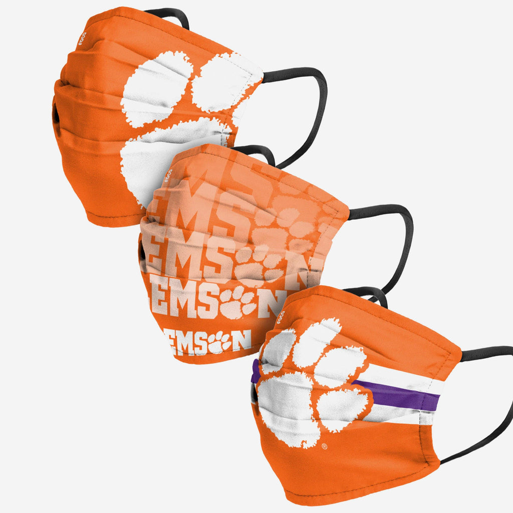 Clemson Tigers Matchday 3 Pack Face Cover FOCO - FOCO.com