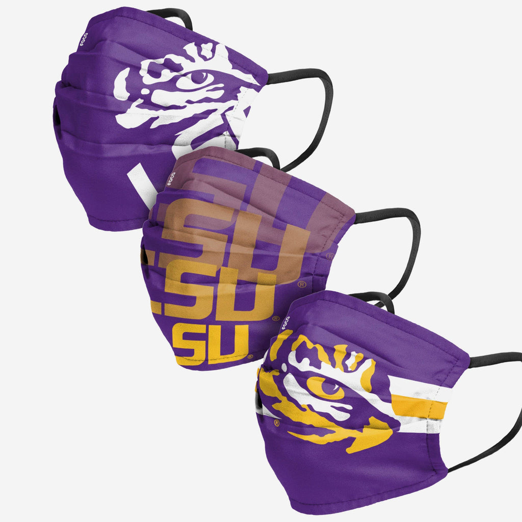 LSU Tigers Matchday 3 Pack Face Cover FOCO - FOCO.com