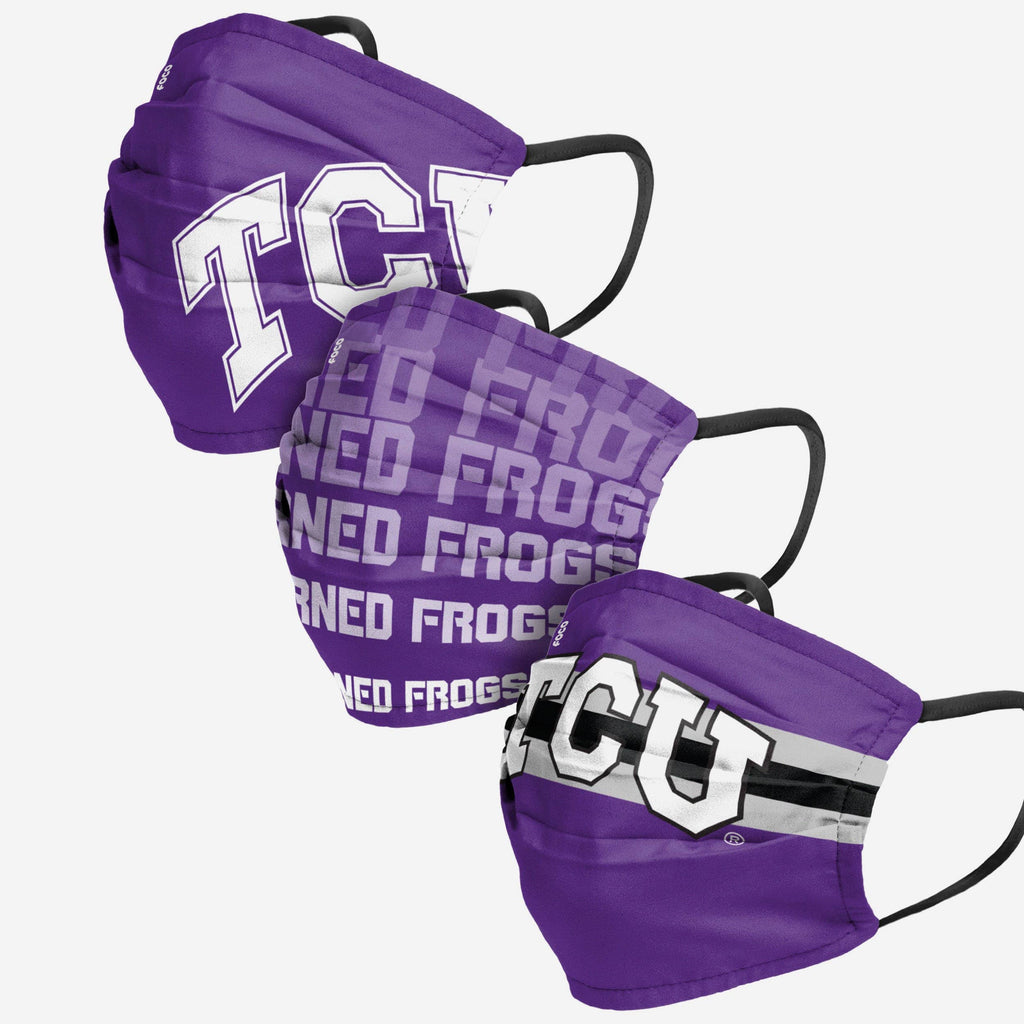 TCU Horned Frogs Matchday 3 Pack Face Cover FOCO - FOCO.com