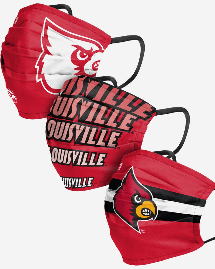 Louisville Cardinals Matchday 3 Pack Face Cover FOCO - FOCO.com