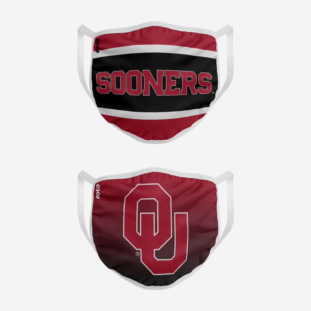 Oklahoma Sooners Printed 2 Pack Face Cover FOCO - FOCO.com