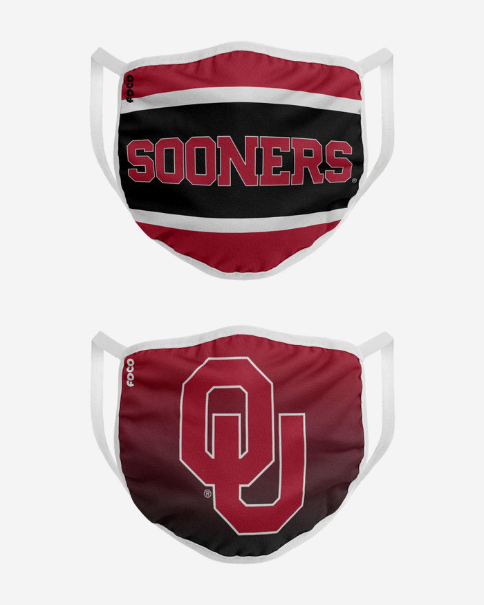 Oklahoma Sooners Printed 2 Pack Face Cover FOCO - FOCO.com