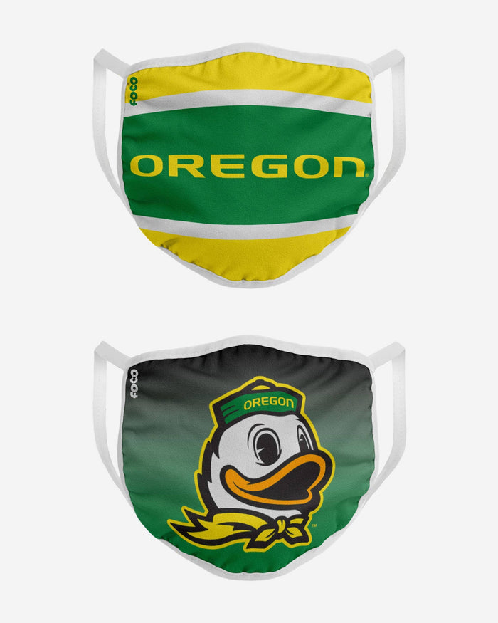 Oregon Ducks Printed 2 Pack Face Cover FOCO - FOCO.com