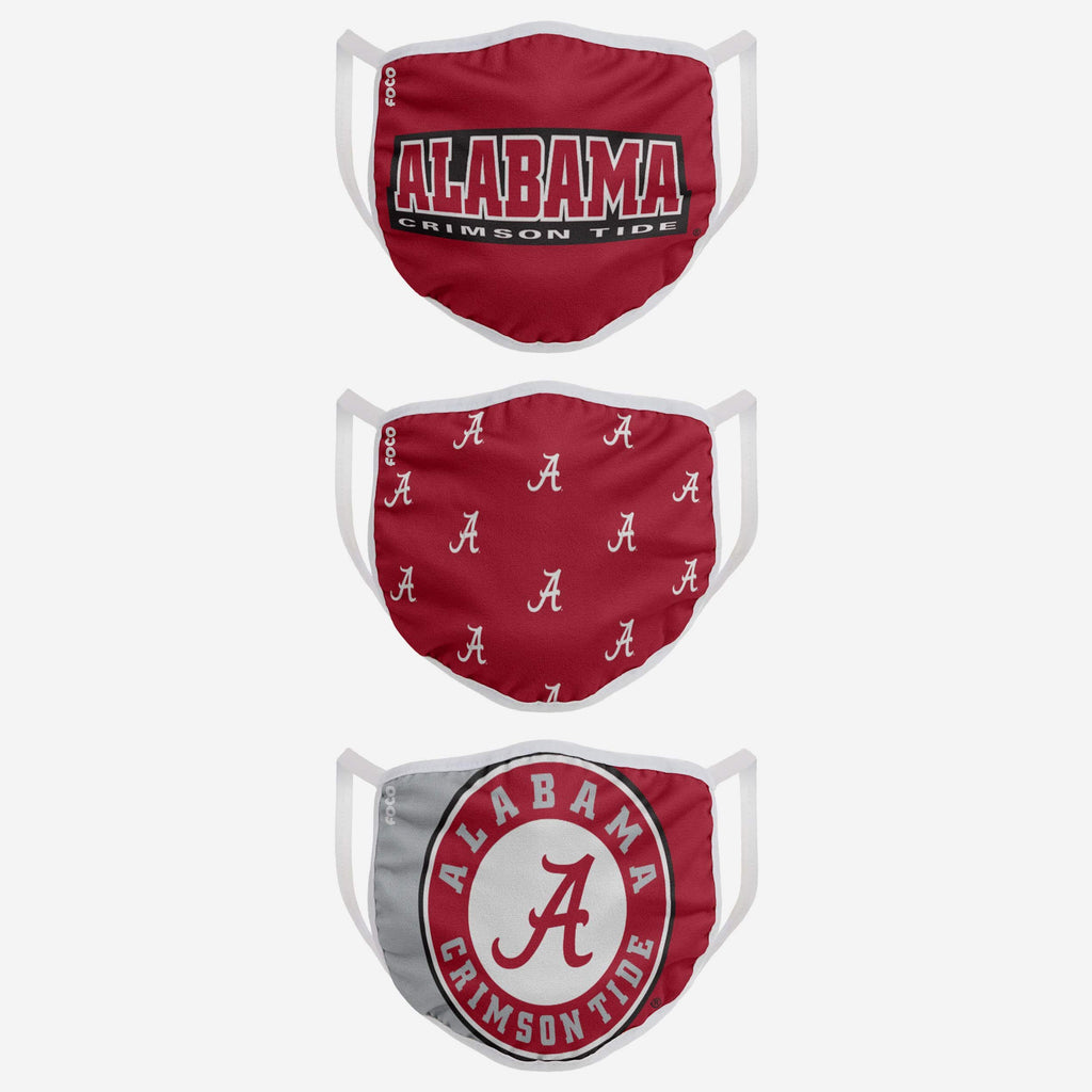 Alabama Crimson Tide 3 Pack Face Cover FOCO