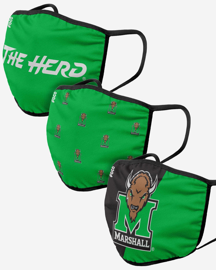 Marshall Thundering Herd 3 Pack Face Cover FOCO - FOCO.com