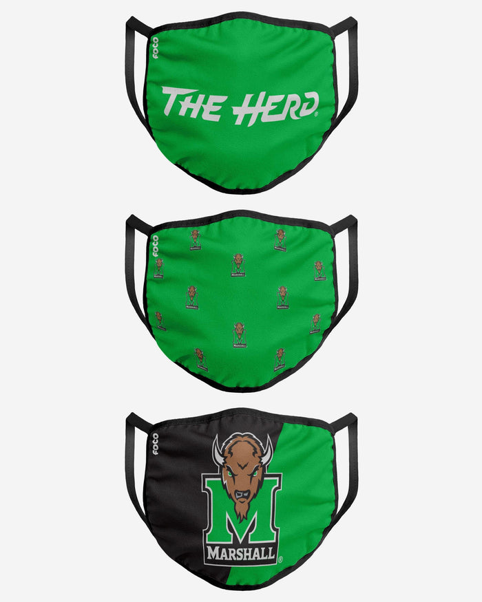 Marshall Thundering Herd 3 Pack Face Cover FOCO - FOCO.com