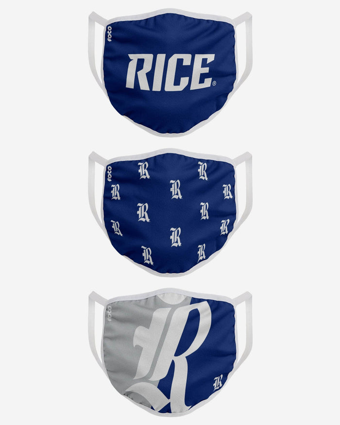 Rice Owls 3 Pack Face Cover FOCO - FOCO.com