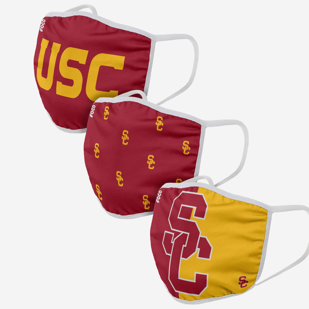 USC Trojans 3 Pack Face Cover FOCO - FOCO.com