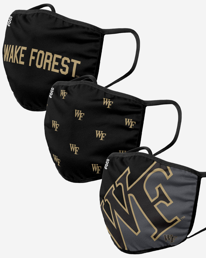 Wake Forest Demon Deacons 3 Pack Face Cover FOCO - FOCO.com