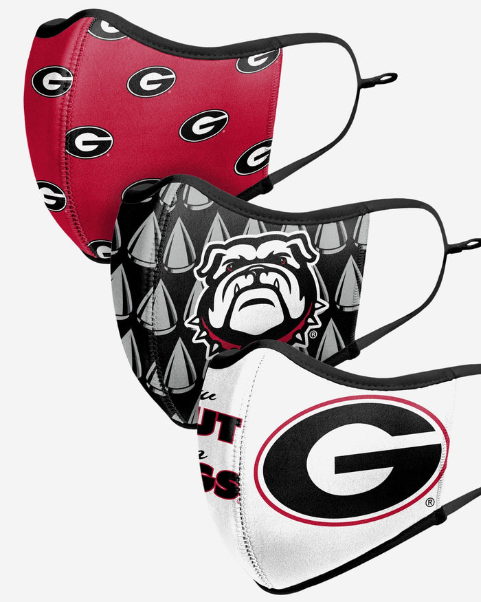 Georgia Bulldogs Thematic Sport 3 Pack Face Cover FOCO - FOCO.com