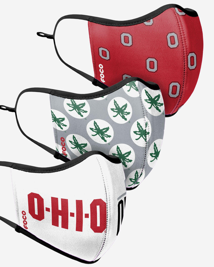 Ohio State Buckeyes Thematic Sport 3 Pack Face Cover FOCO - FOCO.com