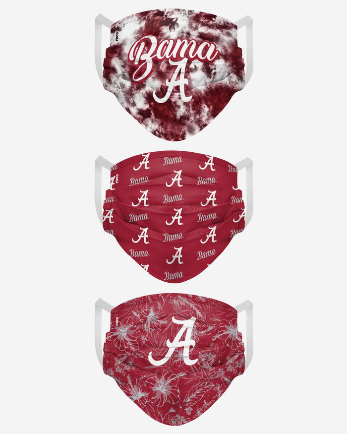 Alabama Crimson Tide Womens Matchday 3 Pack Face Cover FOCO - FOCO.com