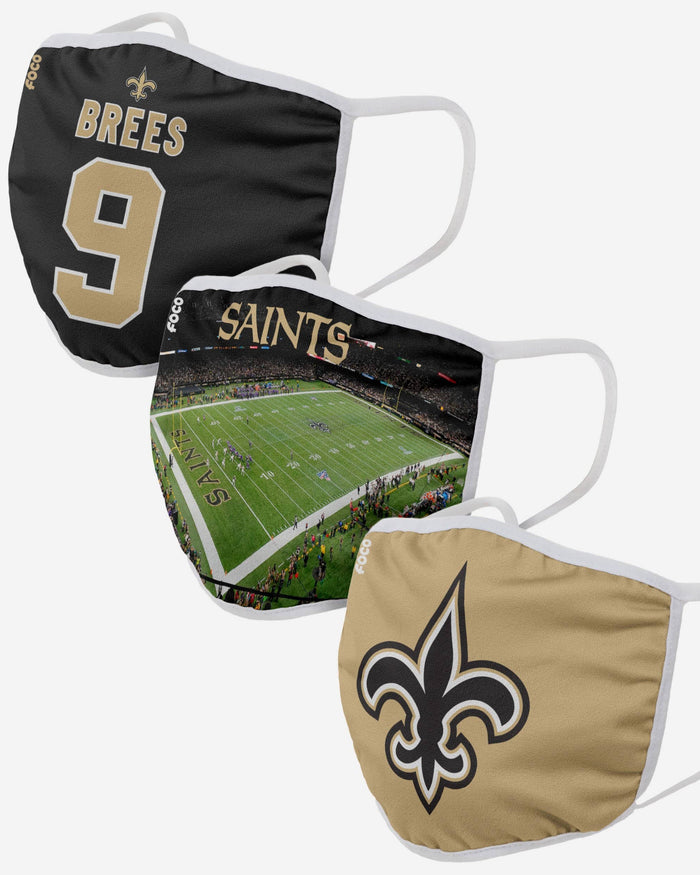 New Orleans Saints Fan Fest 3 Pack Face Cover FOCO - FOCO.com