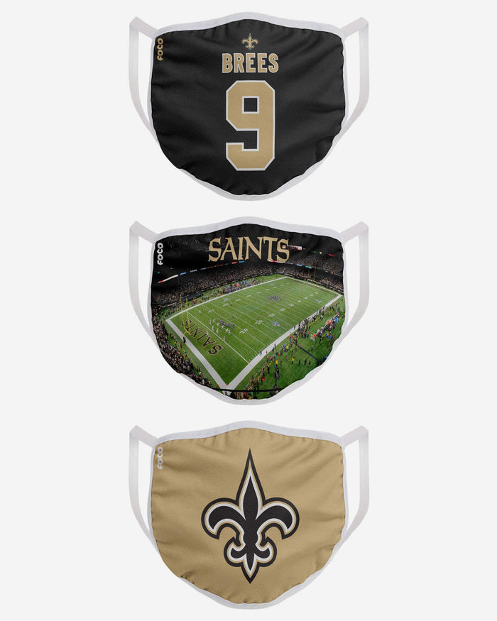 New Orleans Saints Fan Fest 3 Pack Face Cover FOCO - FOCO.com