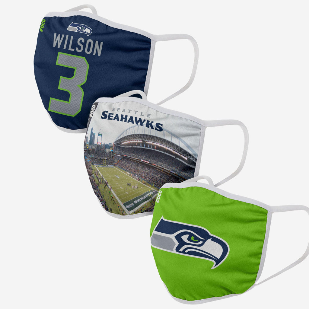 Seattle Seahawks Fan Fest 3 Pack Face Cover FOCO