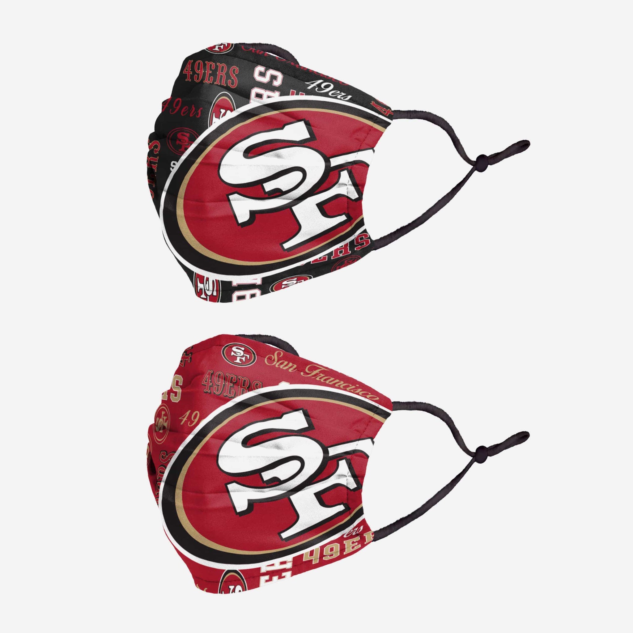 San Francisco 49ers NFL Logo Rush Adjustable 2 Pack Face Cover